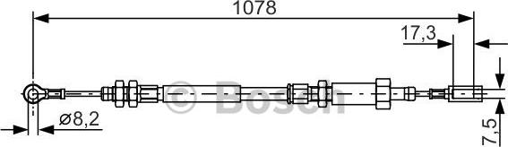 BOSCH 1 987 482 002 - Cięgło, hamulec postojowy parts5.com