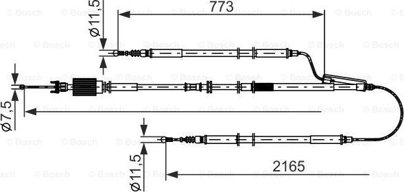 BOSCH 1 987 482 806 - Cable de accionamiento, freno de estacionamiento parts5.com