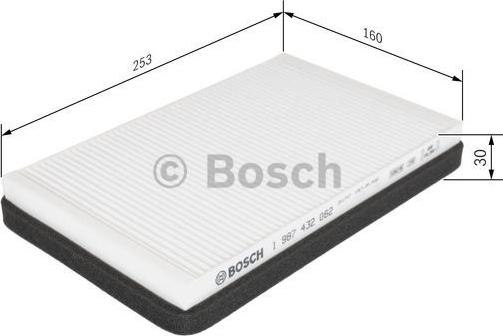 BOSCH 1 987 432 062 - Filtru, aer habitaclu parts5.com