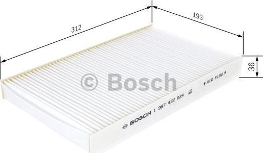 BOSCH 1 987 432 024 - Filtre, air de l'habitacle parts5.com