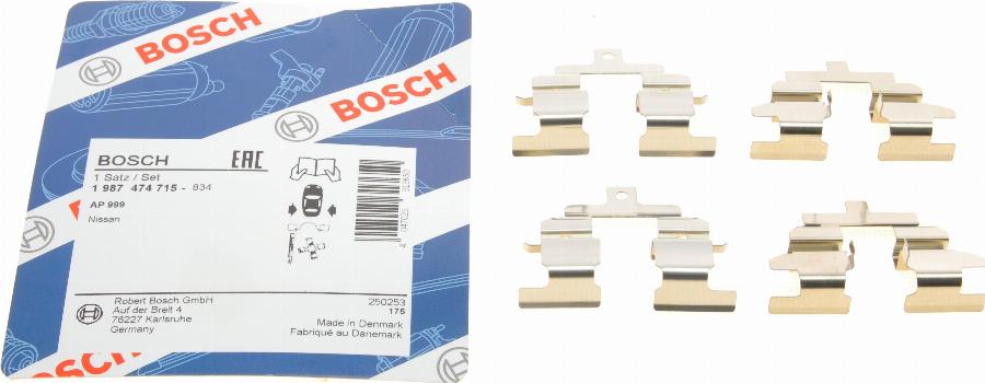 BOSCH 1 987 474 715 - Zubehörsatz, Scheibenbremsbelag parts5.com