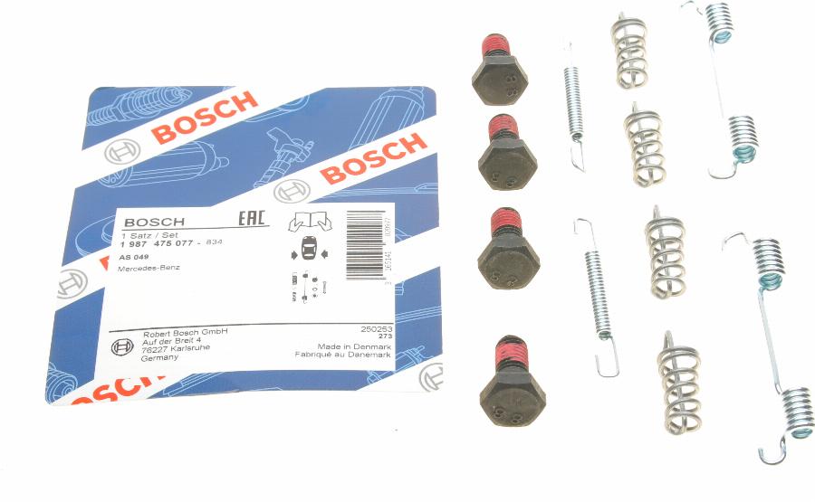 BOSCH 1 987 475 077 - Set accesorii, saboti frana parcare parts5.com