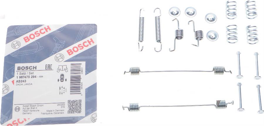 BOSCH 1 987 475 294 - Tartozékkészlet, fékpofa parts5.com