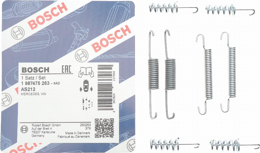 BOSCH 1 987 475 263 - Komplet pribora, kočione papuče ručne kočnice parts5.com