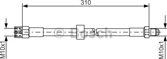 BOSCH 1 987 476 128 - Ελαστικός σωλήνας φρένων parts5.com