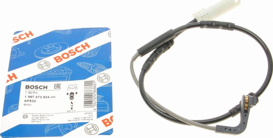 BOSCH 1 987 473 504 - Contacto de aviso, desgaste de los frenos parts5.com