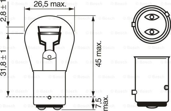 BOSCH 1 987 301 015 - Izzó, féklámpa parts5.com