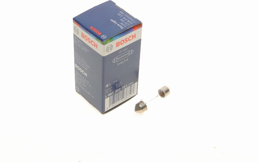 BOSCH 1 987 302 211 - Λυχνία, φωτ. πινακ. κυκλοφορίας parts5.com