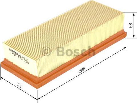 BOSCH 1 457 433 736 - Filtro de aire parts5.com