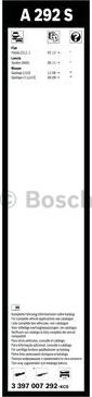 BOSCH 3 397 007 292 - Limpiaparabrisas parts5.com