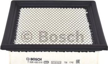 BOSCH F 026 400 518 - Filtro de aire parts5.com