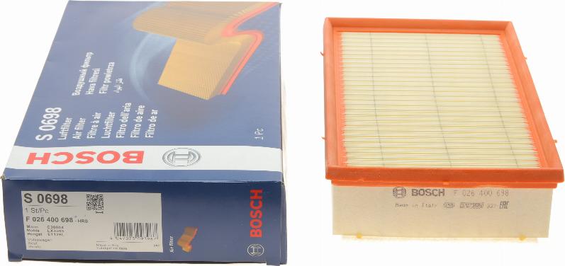 BOSCH F 026 400 698 - Õhufilter parts5.com