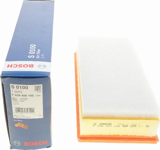 BOSCH F 026 400 100 - Filtro de aire parts5.com