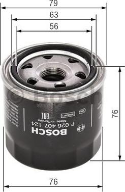 BOSCH F 026 407 124 - Oil Filter parts5.com