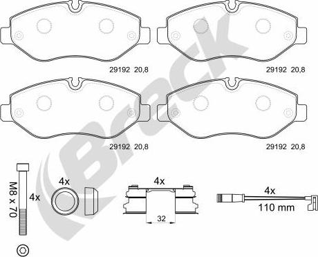 Breck 29192 00 703 00 - Brake Pad Set, disc brake parts5.com