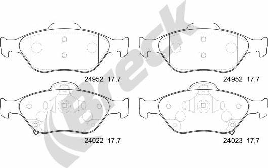 Breck 24952 00 702 00 - Set placute frana,frana disc parts5.com