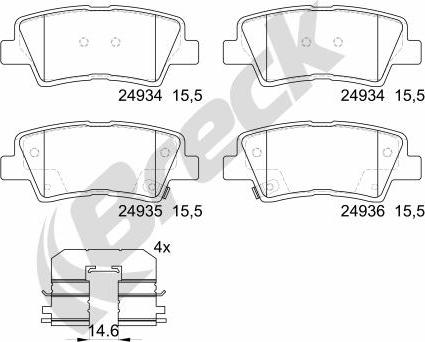 Breck 24934 00 702 00 - Juego de pastillas de freno parts5.com