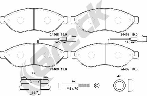 Breck 24469 00 703 10 - Σετ τακάκια, δισκόφρενα parts5.com