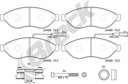 Breck 24469 00 703 20 - Σετ τακάκια, δισκόφρενα parts5.com