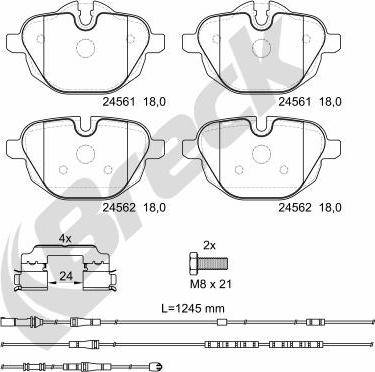 Breck 24561 00 552 10 - Juego de pastillas de freno parts5.com