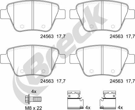 Breck 24563 00 704 00 - Set placute frana,frana disc parts5.com