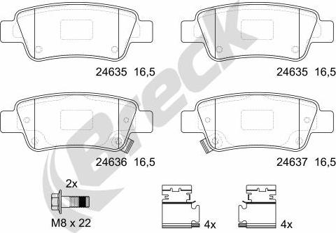 Breck 24635 00 704 00 - Fékbetétkészlet, tárcsafék parts5.com