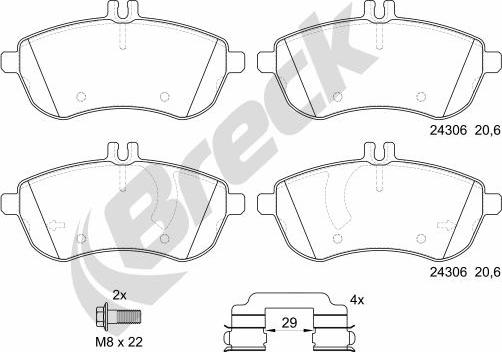 Breck 24306 00 701 10 - Set placute frana,frana disc parts5.com