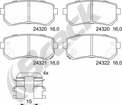 Breck 24320 00 704 10 - Brake Pad Set, disc brake parts5.com