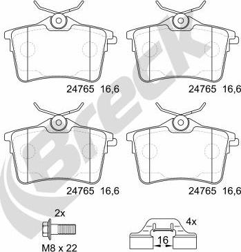 Breck 24765 00 704 00 - Set placute frana,frana disc parts5.com