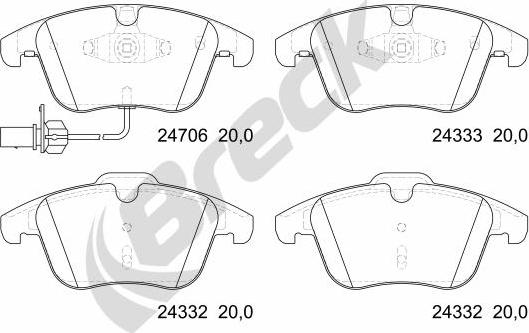 Breck 24706 00 551 10 - Set placute frana,frana disc parts5.com