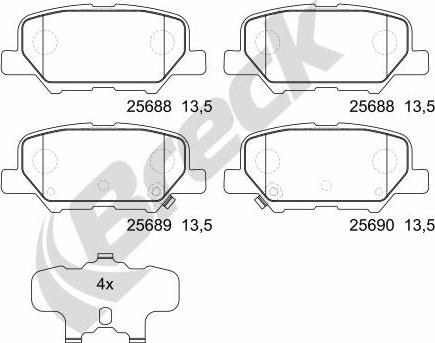 Breck 25688 00 702 00 - Set placute frana,frana disc parts5.com