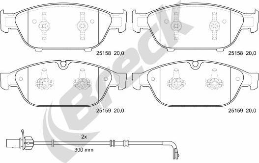 Breck 25158 00 551 00 - Fren balata seti, diskli fren parts5.com