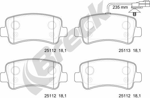 Breck 25112 00 703 10 - Set placute frana,frana disc parts5.com