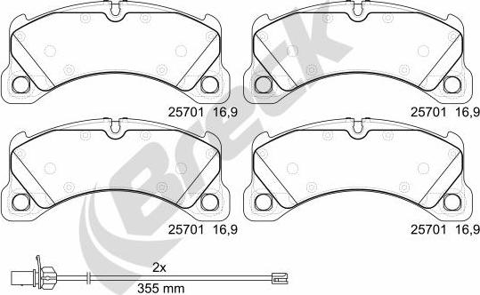 Breck 25701 00 553 00 - Brake Pad Set, disc brake parts5.com