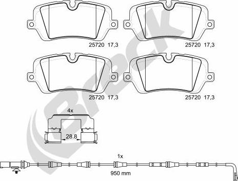 Breck 25720 00 554 00 - Fékbetétkészlet, tárcsafék parts5.com