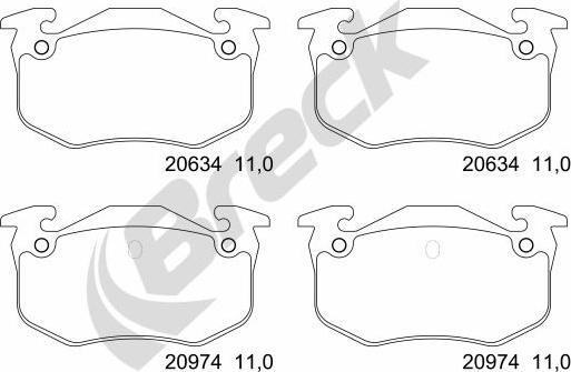 Breck 20973 00 704 00 - Fékbetétkészlet, tárcsafék parts5.com