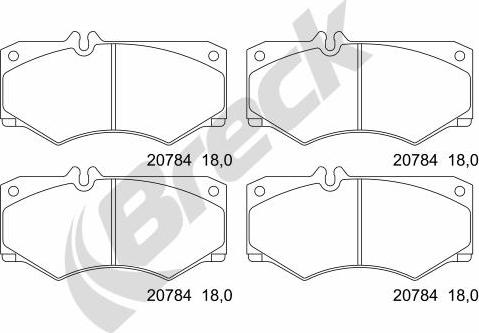 Breck 20784 00 703 10 - Fékbetétkészlet, tárcsafék parts5.com