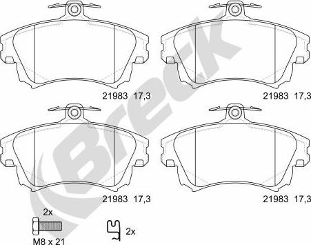 Breck 21983 00 701 10 - Brake Pad Set, disc brake parts5.com