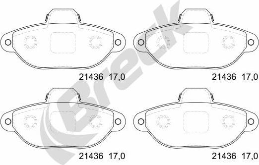 Breck 21436 00 702 00 - Set placute frana,frana disc parts5.com