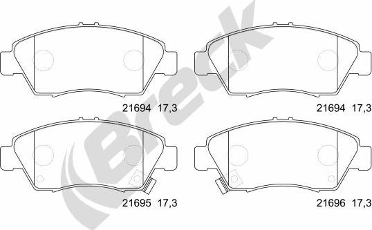 Breck 21694 00 701 10 - Fékbetétkészlet, tárcsafék parts5.com