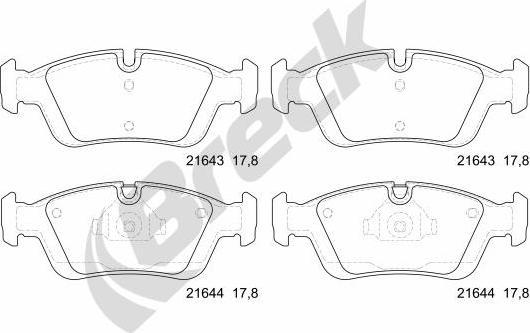 Breck 21643 00 701 00 - Set placute frana,frana disc parts5.com