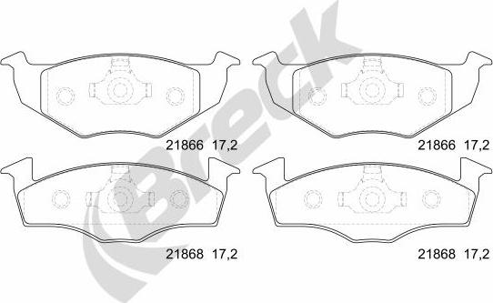 Breck 21866 10 702 00 - Piduriklotsi komplekt,ketaspidur parts5.com