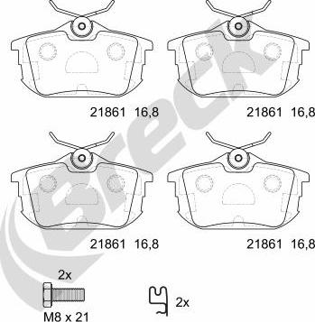 Breck 21861 10 704 10 - Set placute frana,frana disc parts5.com