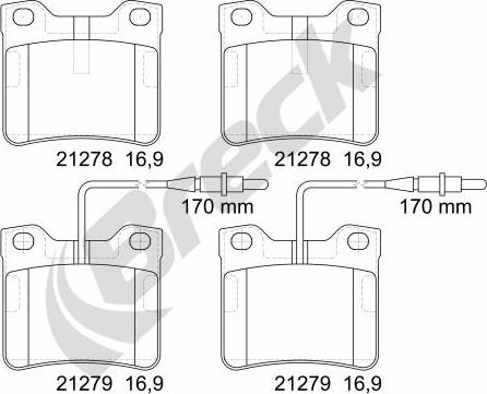 Breck 21278 00 701 10 - Brake Pad Set, disc brake parts5.com