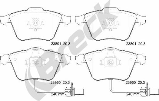 Breck 23950 00 552 10 - Set placute frana,frana disc parts5.com