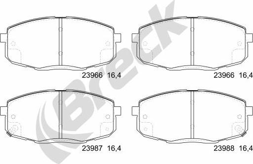 Breck 23966 00 701 10 - Brake Pad Set, disc brake parts5.com