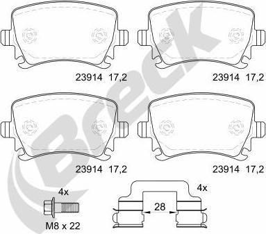 Breck 23914 00 704 10 - Brake Pad Set, disc brake parts5.com