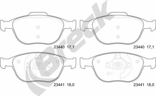 Breck 23440 00 701 00 - Brake Pad Set, disc brake parts5.com