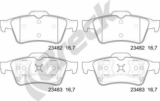 Breck 23482 00 702 00 - Fren balata seti, diskli fren parts5.com