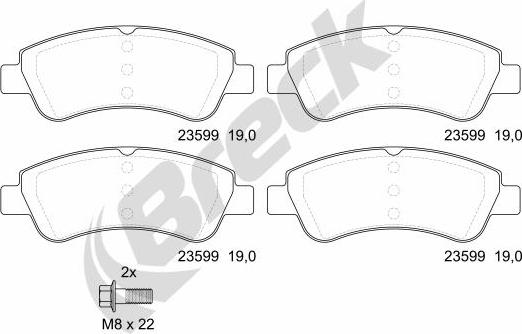 Breck 23599 00 701 00 - Brake Pad Set, disc brake parts5.com